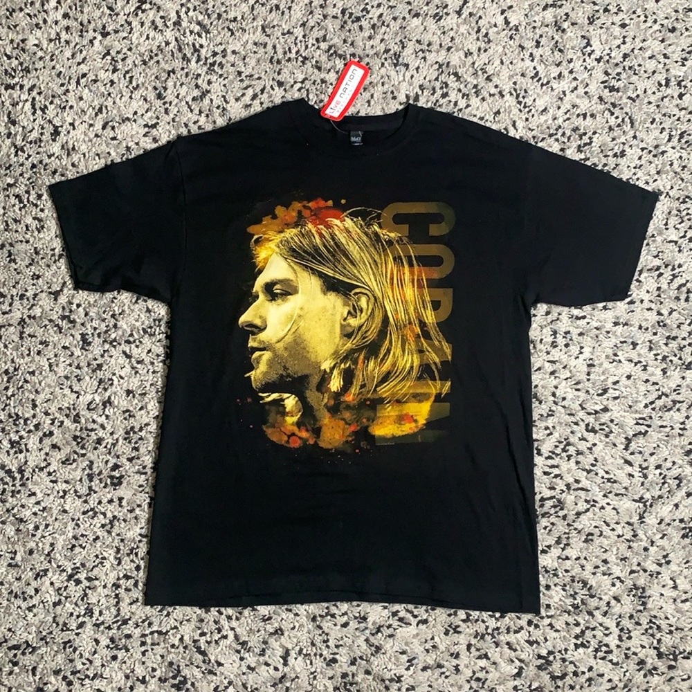 Kurt Cobain Graphic Tee Shirt Live Nation Merchandise Black Short Sleeve Size XL